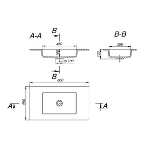 Столешница с раковиной Holbi Neptune 80см белый матовый 1.05.007.11.1